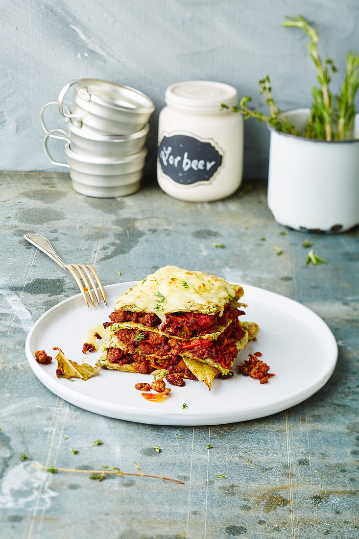 Lasagne with courgette noodles (low carb)