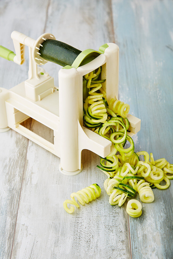 Courgettes in a spiralizer