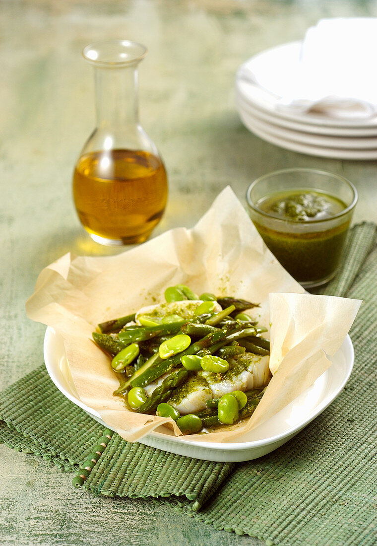 Kabeljau mit Salsa Verde