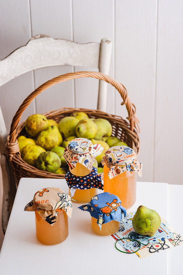 Jars of quince jelly