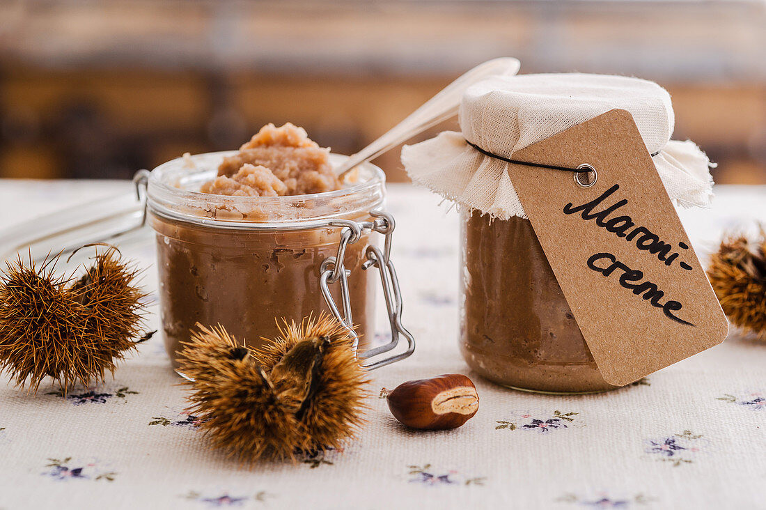 Jars of chestnut cream