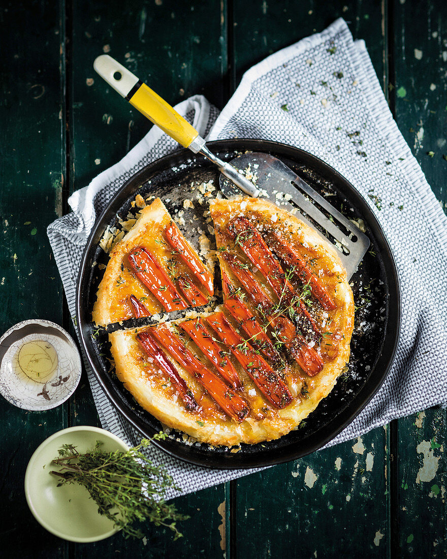 Tarte Tatin mit karamellisierten Karotten