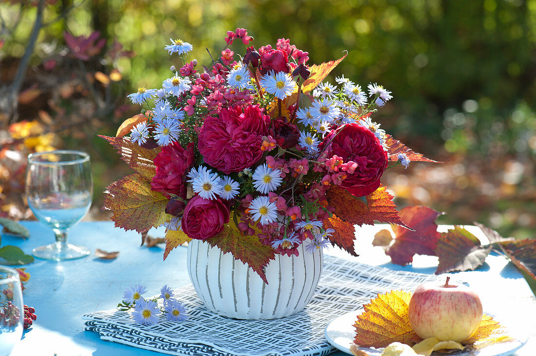 Autumn Bouquet With Roses And Asters