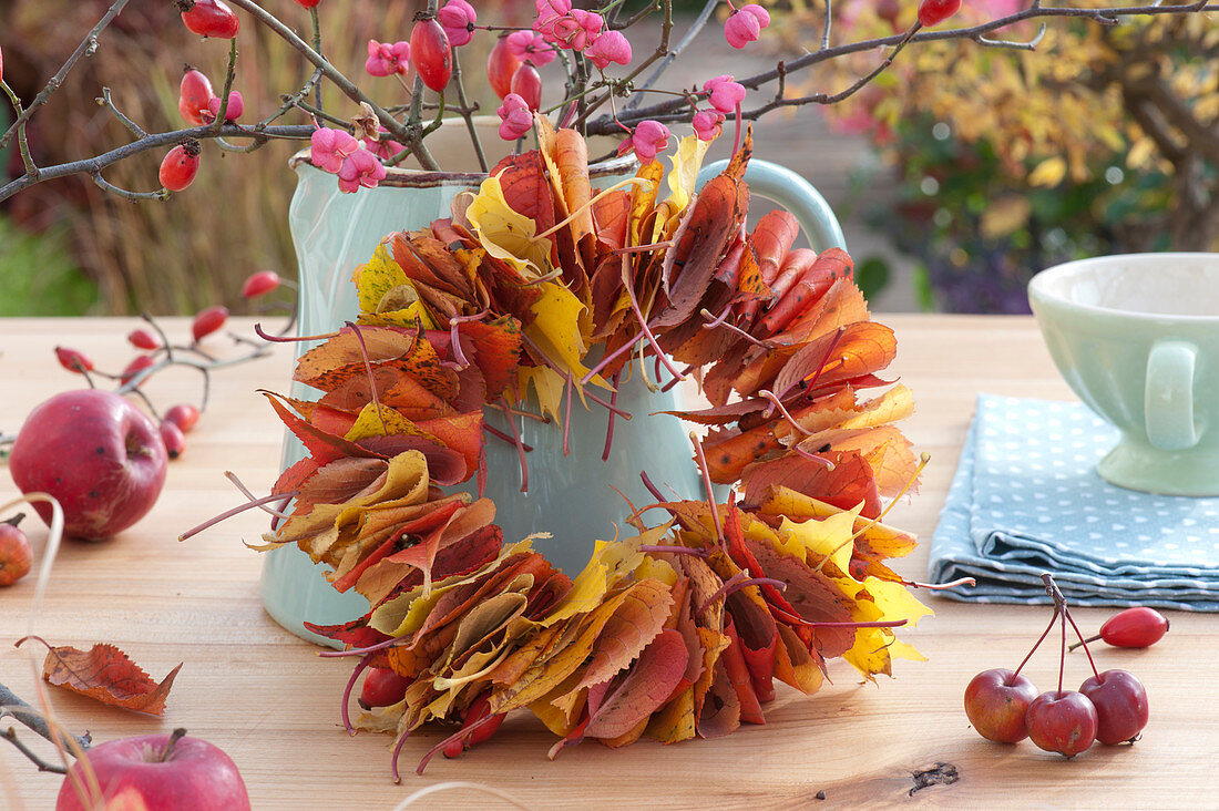 Wreath Of Colorful Autumn Leaves