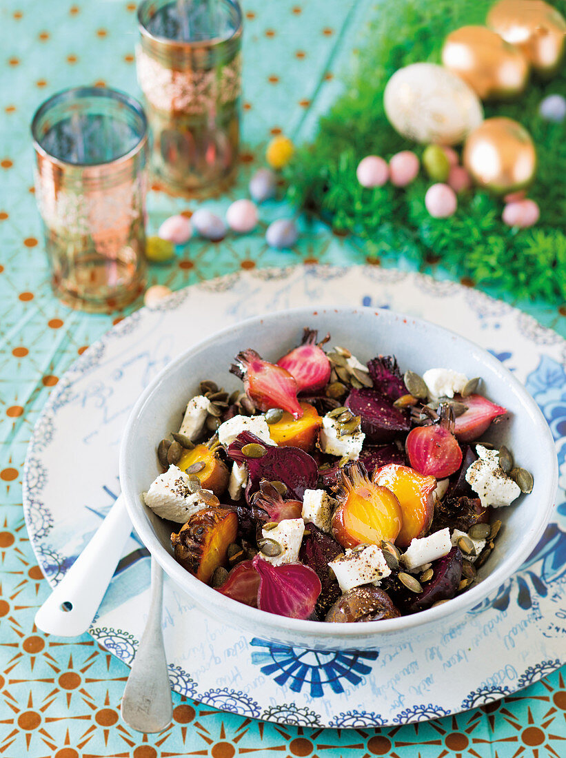 Salt-baked baby beetroot salad