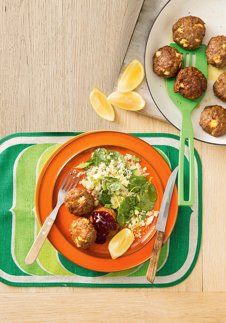 Last-minute lamb and fetta rissoles