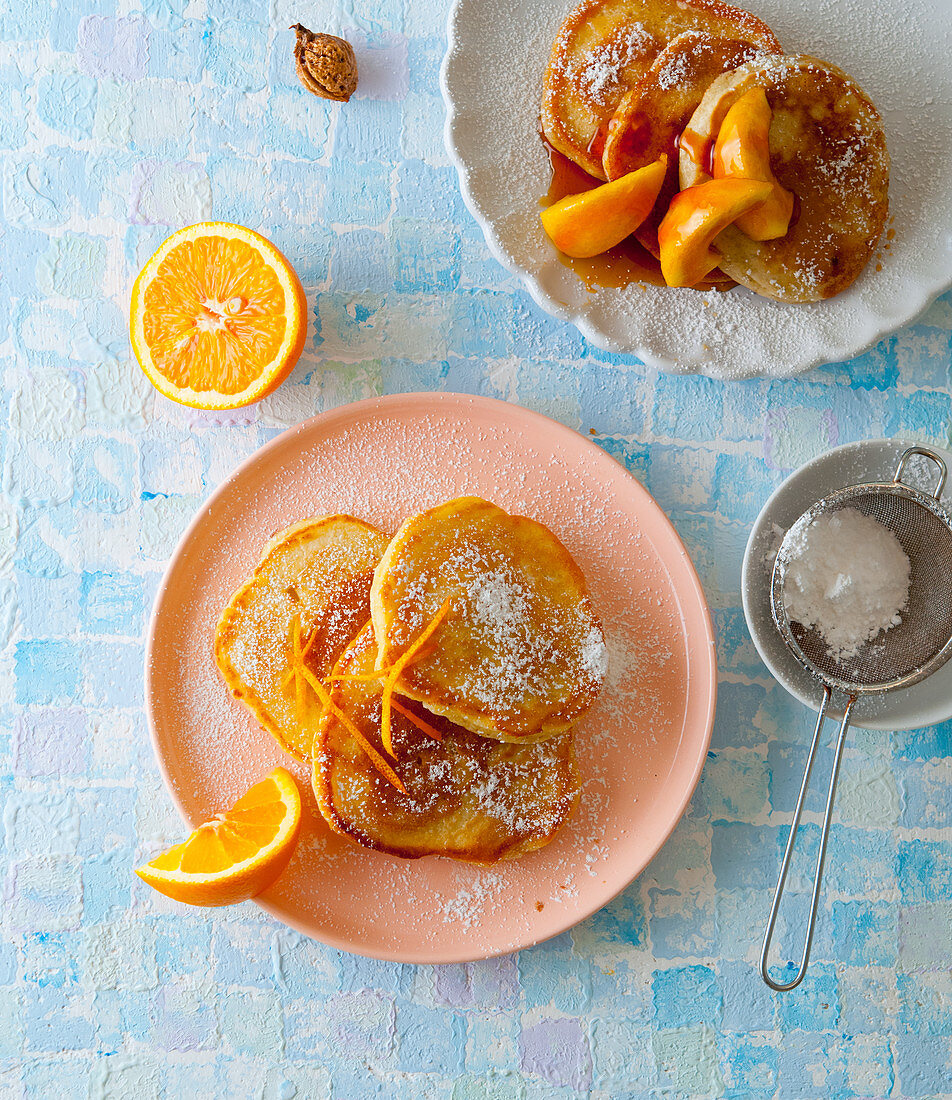 Peach and orange pancakes