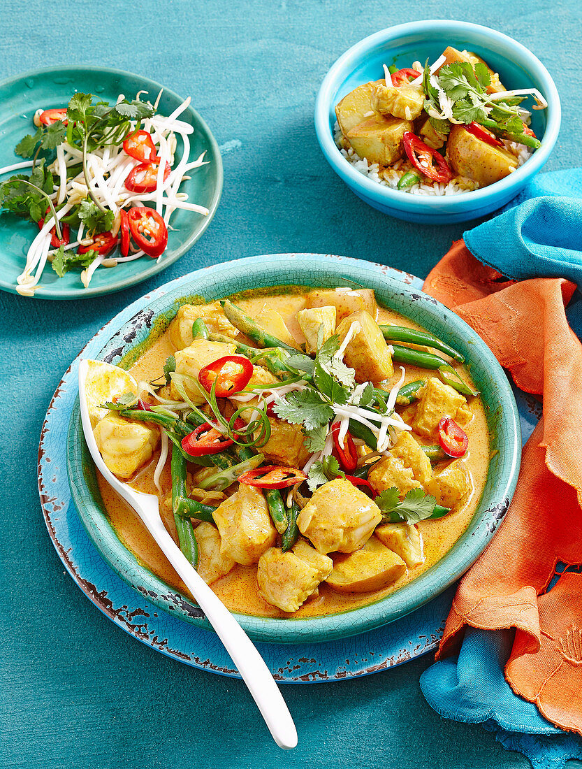 Fish and potato yellow curry