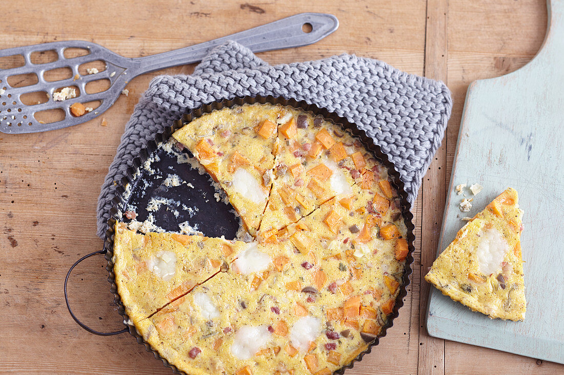 Sweet potato frittata with goat's cheese