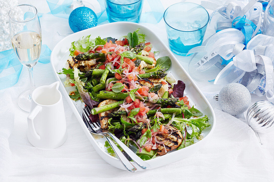 Chargrilled Asparagus with Bruschetta Topping