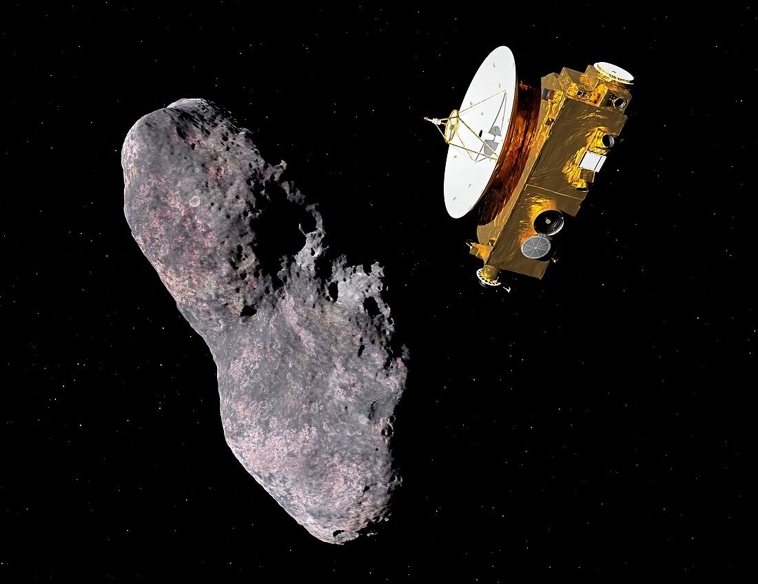 New Horizons encounters 2014 MU69, illustration
