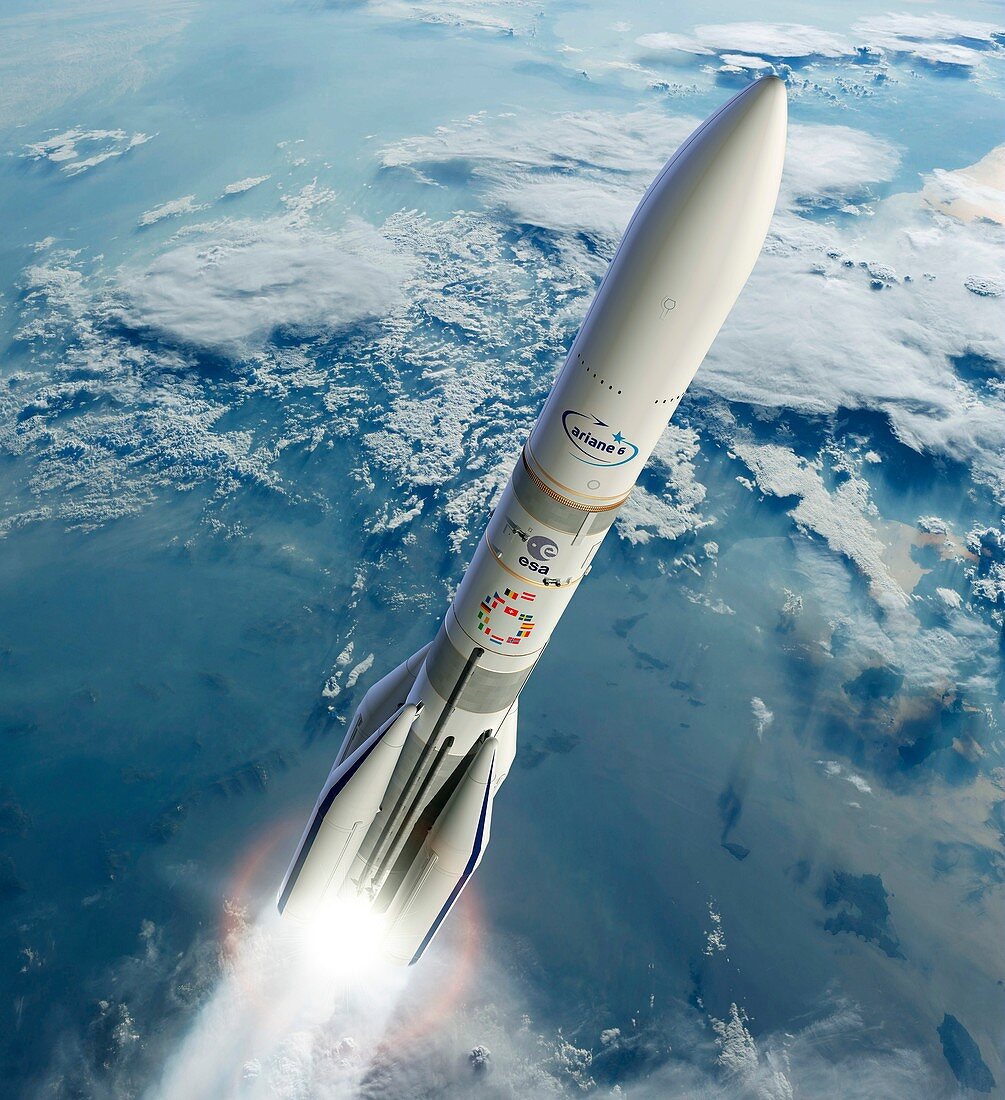 Ariane 6 rocket launch, illustration