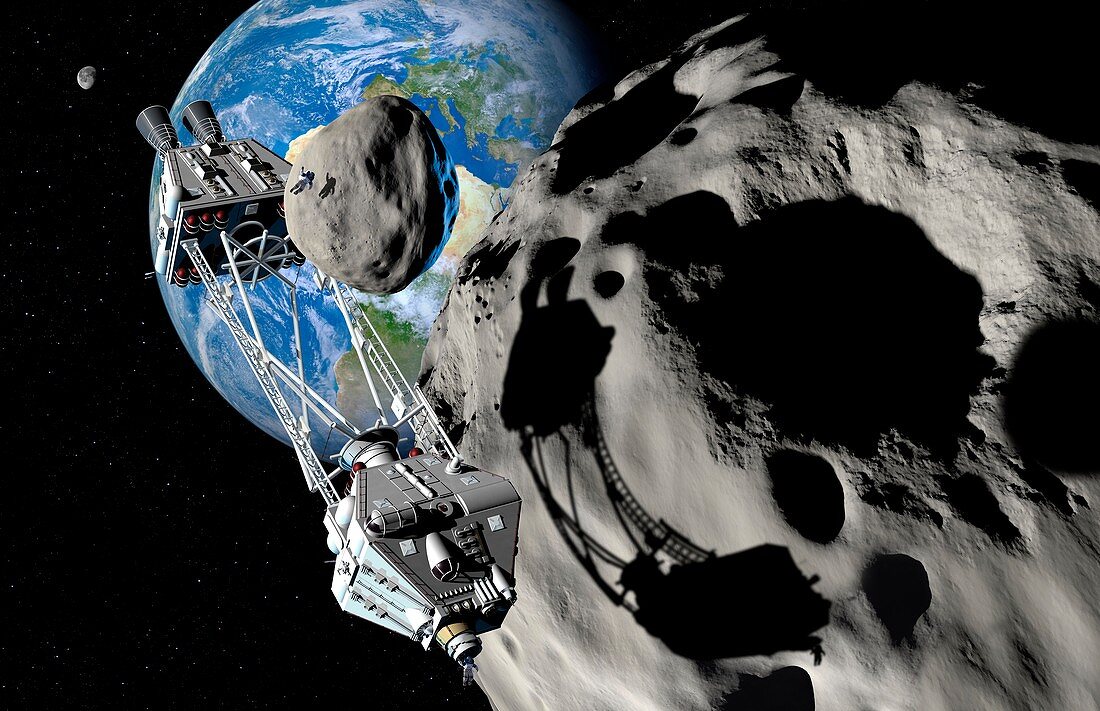 Asteroid mining, illustration