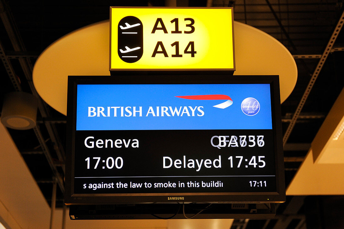 Airport gate information screen