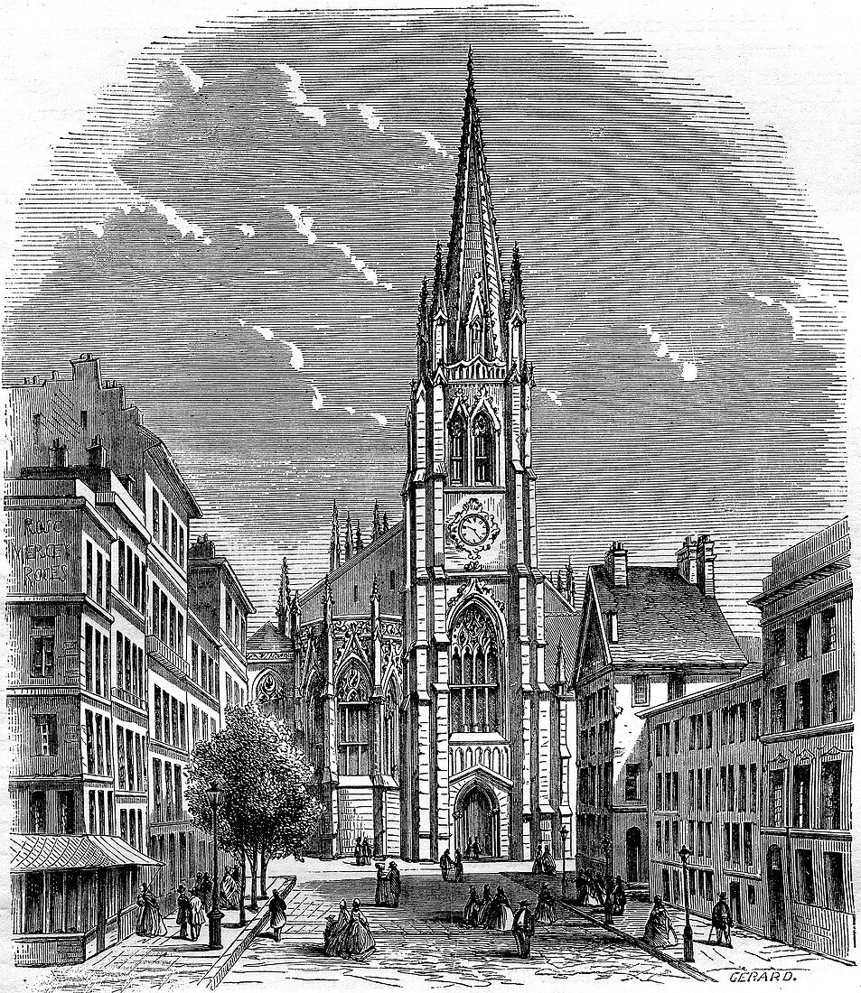 Trinity Church, New York City, USA, 19th C illustration