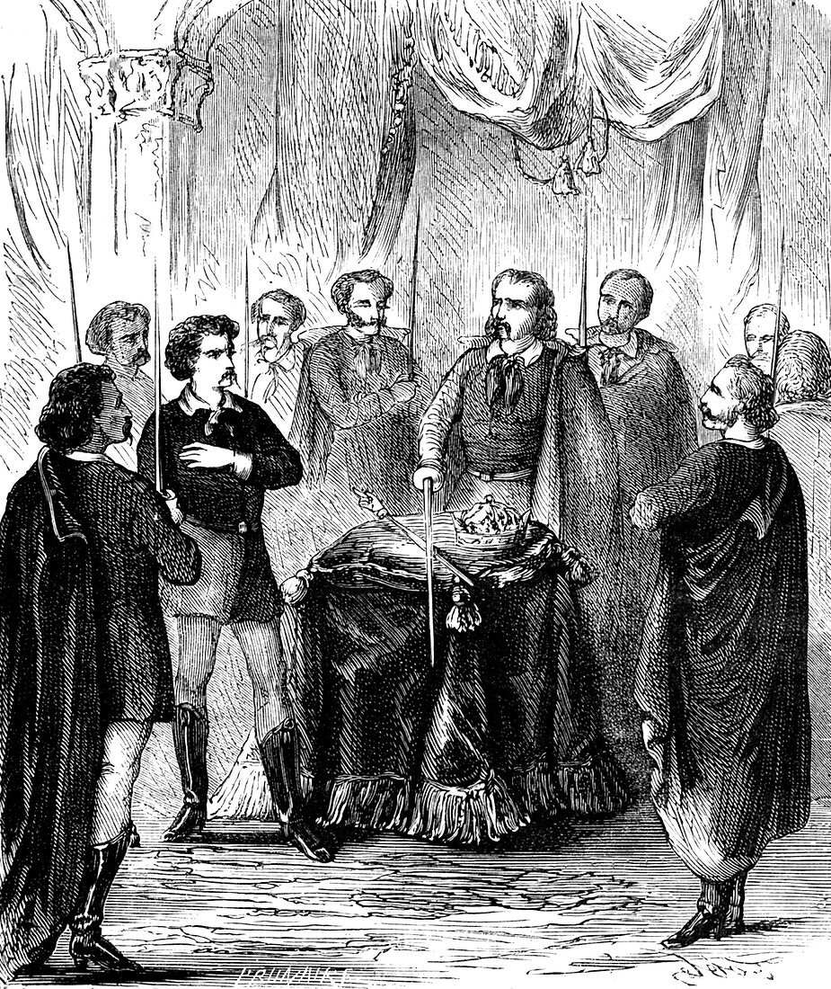 Illuminati initiation ceremony, 19th Century illustration