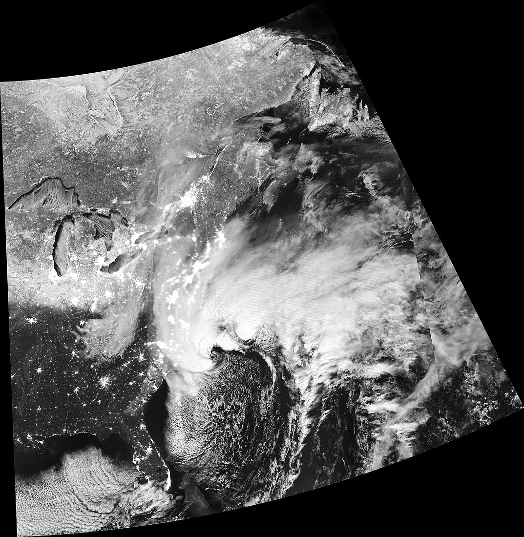 US East coast bomb cyclone, 2018, satellite image