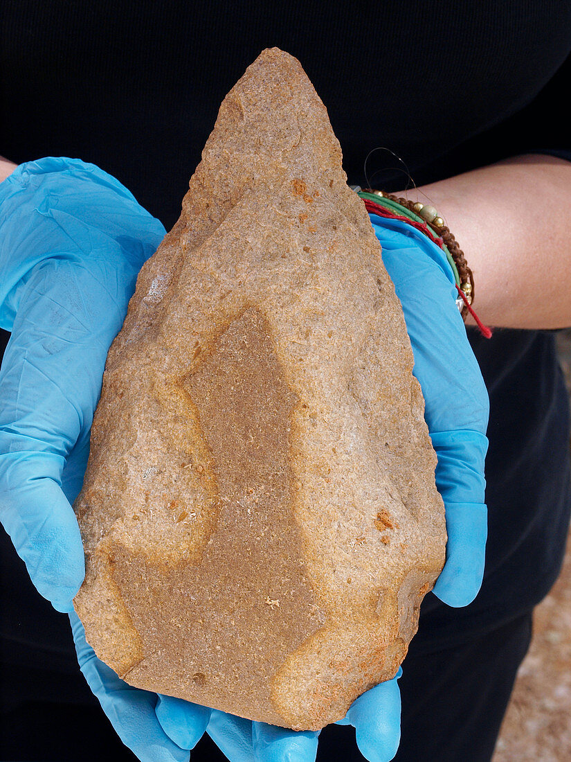 Prehistoric stone hand axe