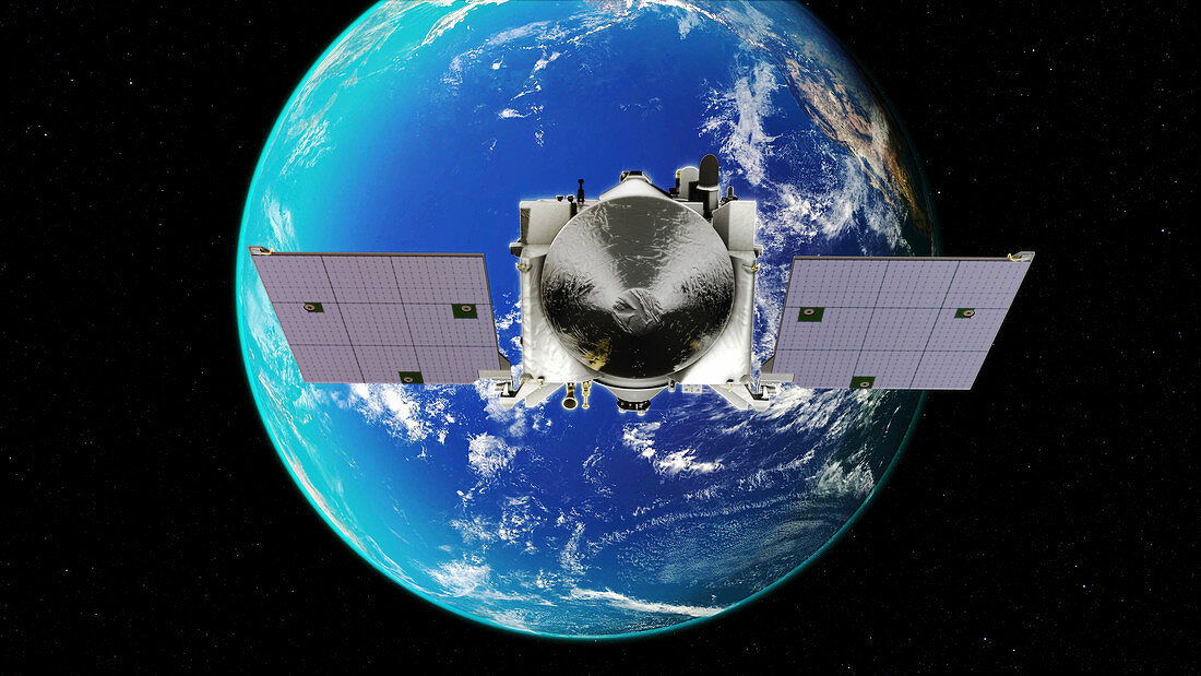 OSIRIS-REx asteroid mission gravity boost, illustration
