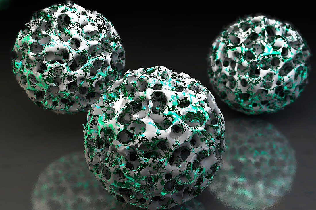 Porous nanoparticles, illustration