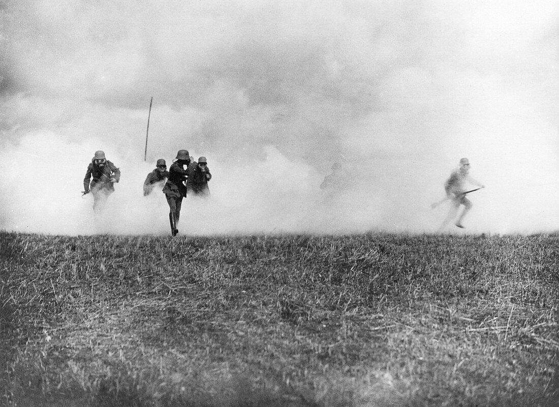 Gas attack, Western Front, First World War