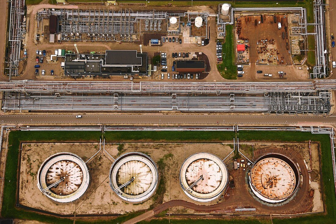 Power plant, aerial photograph