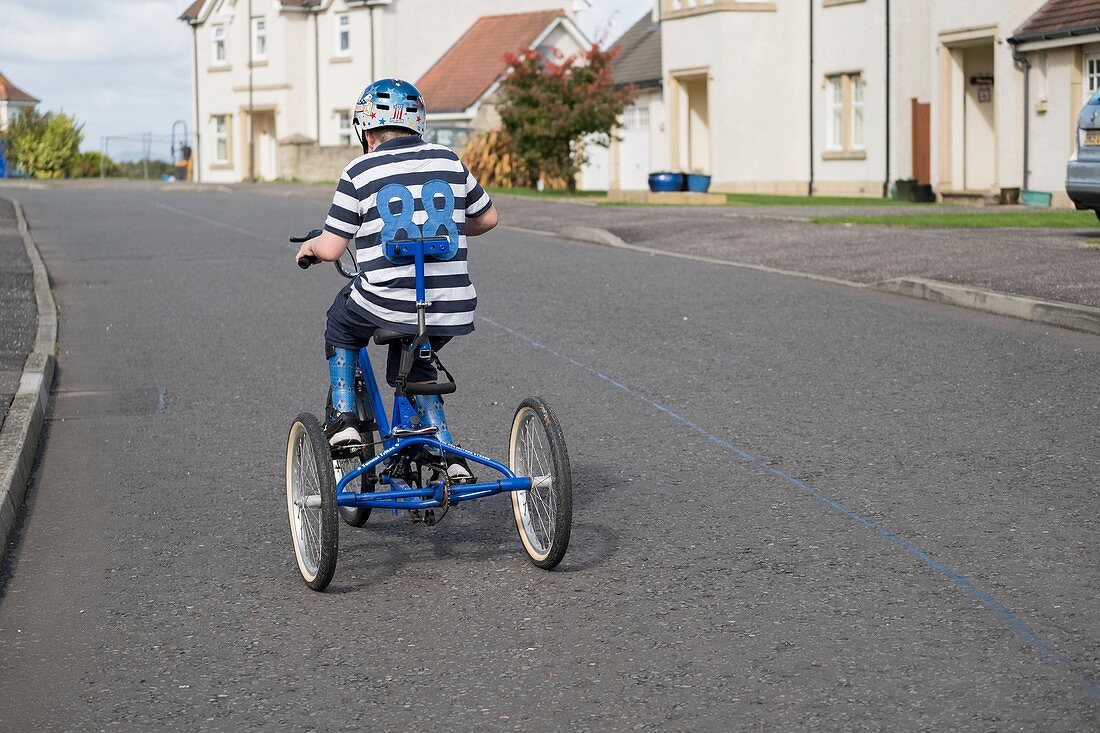 Boy with cerebral palsy