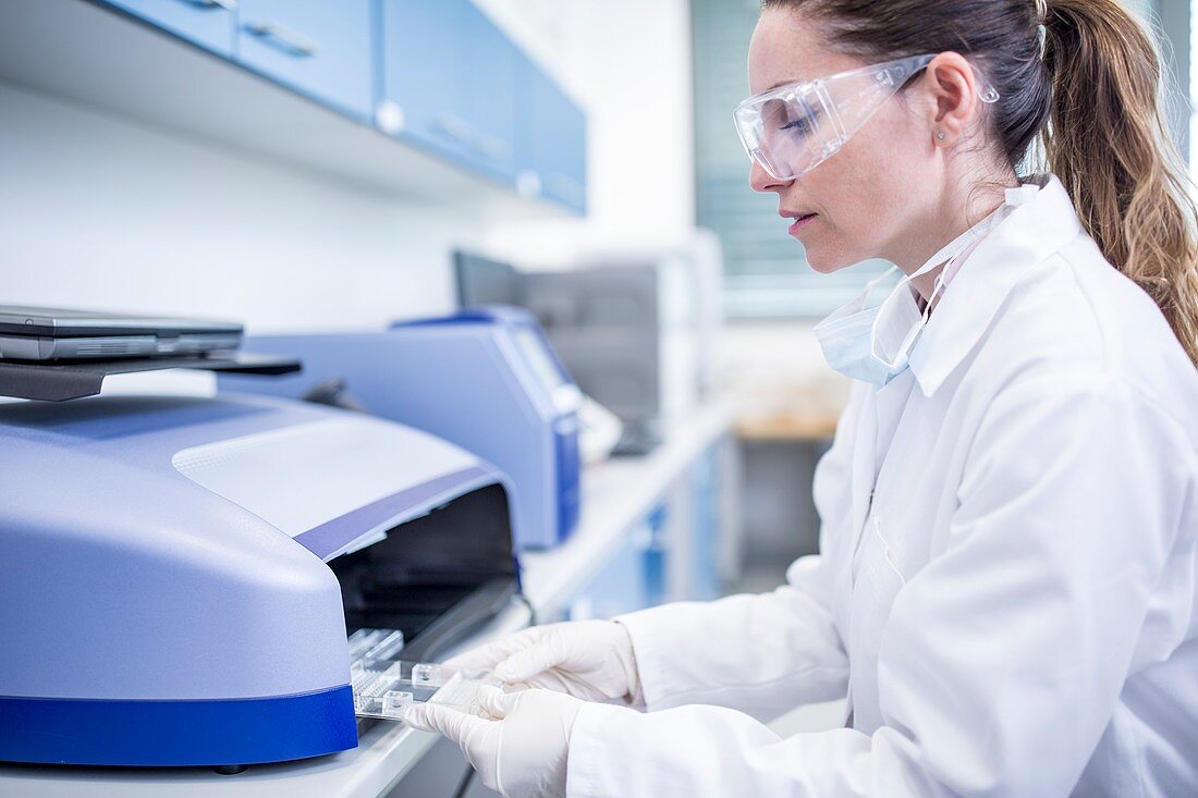 Scientist working in lab