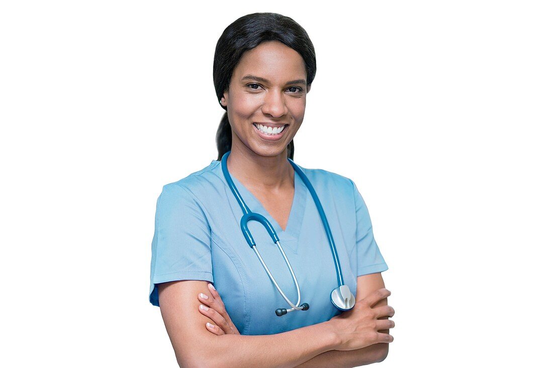 Female doctor smiling towards camera