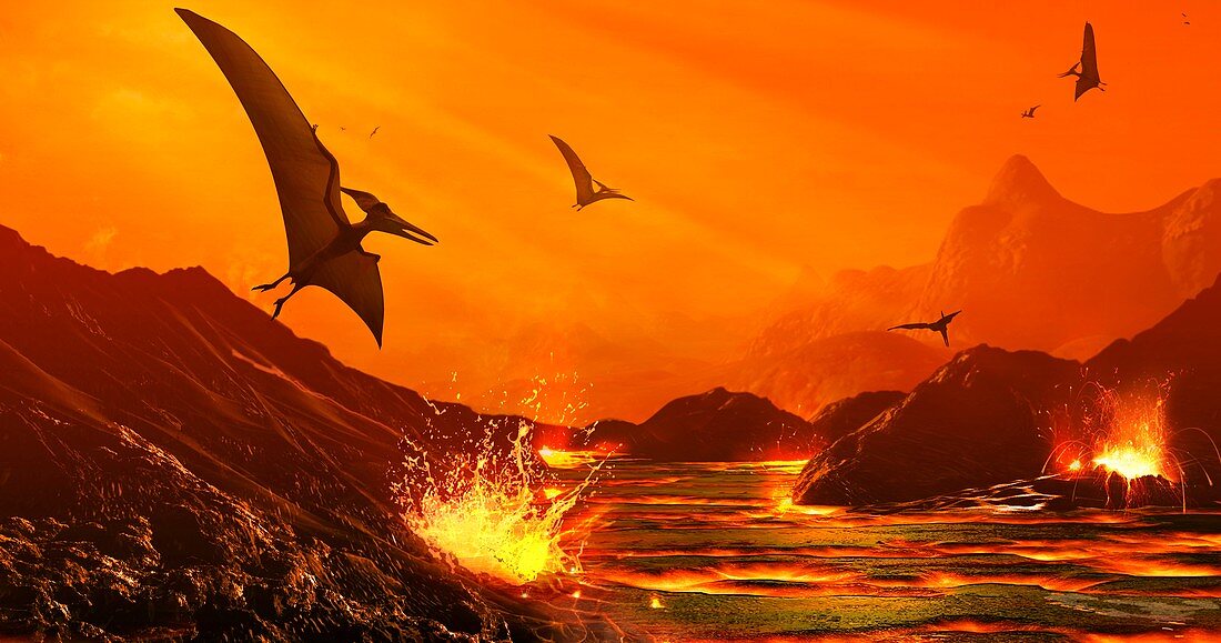 Artwork of Dinosaur Extinction Event