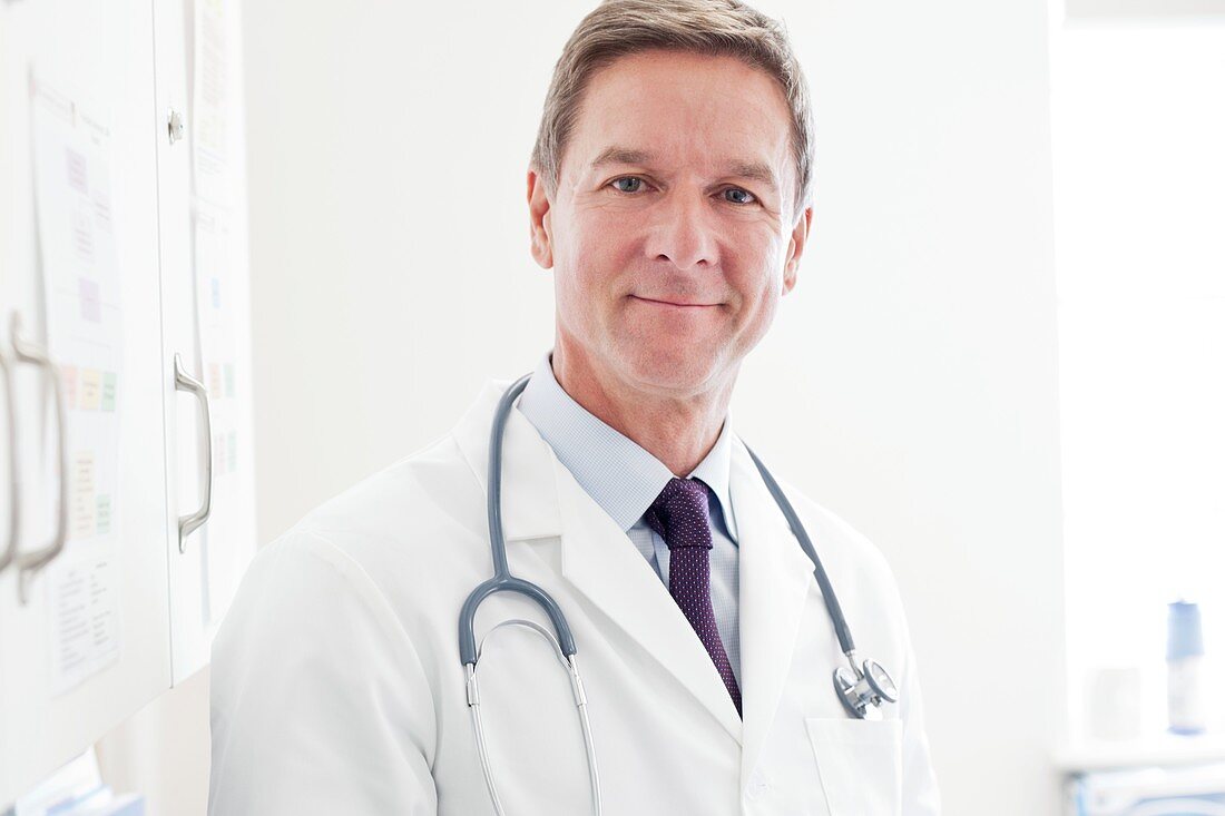 Male doctor with stethoscope