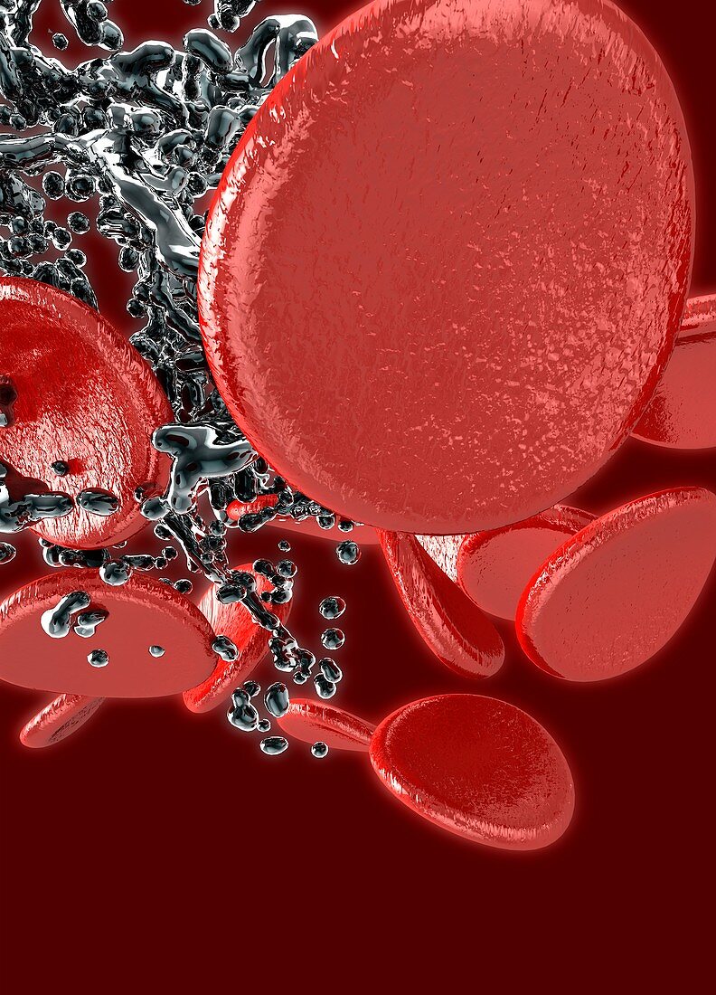 Contaminated blood, illustration