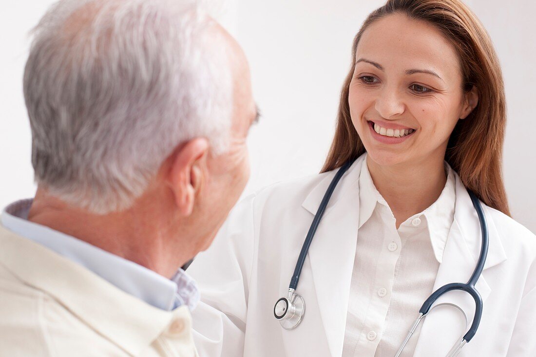 Doctor with senior male patient