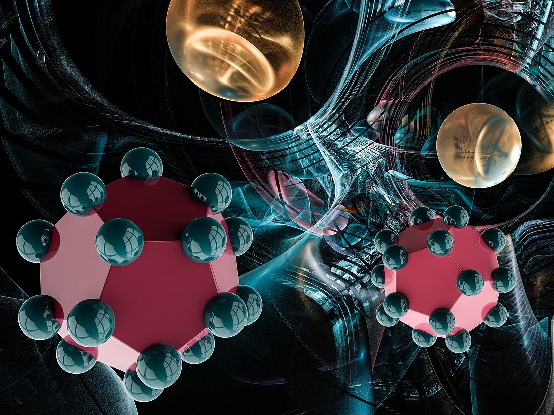 Medical nanoparticles, illustration