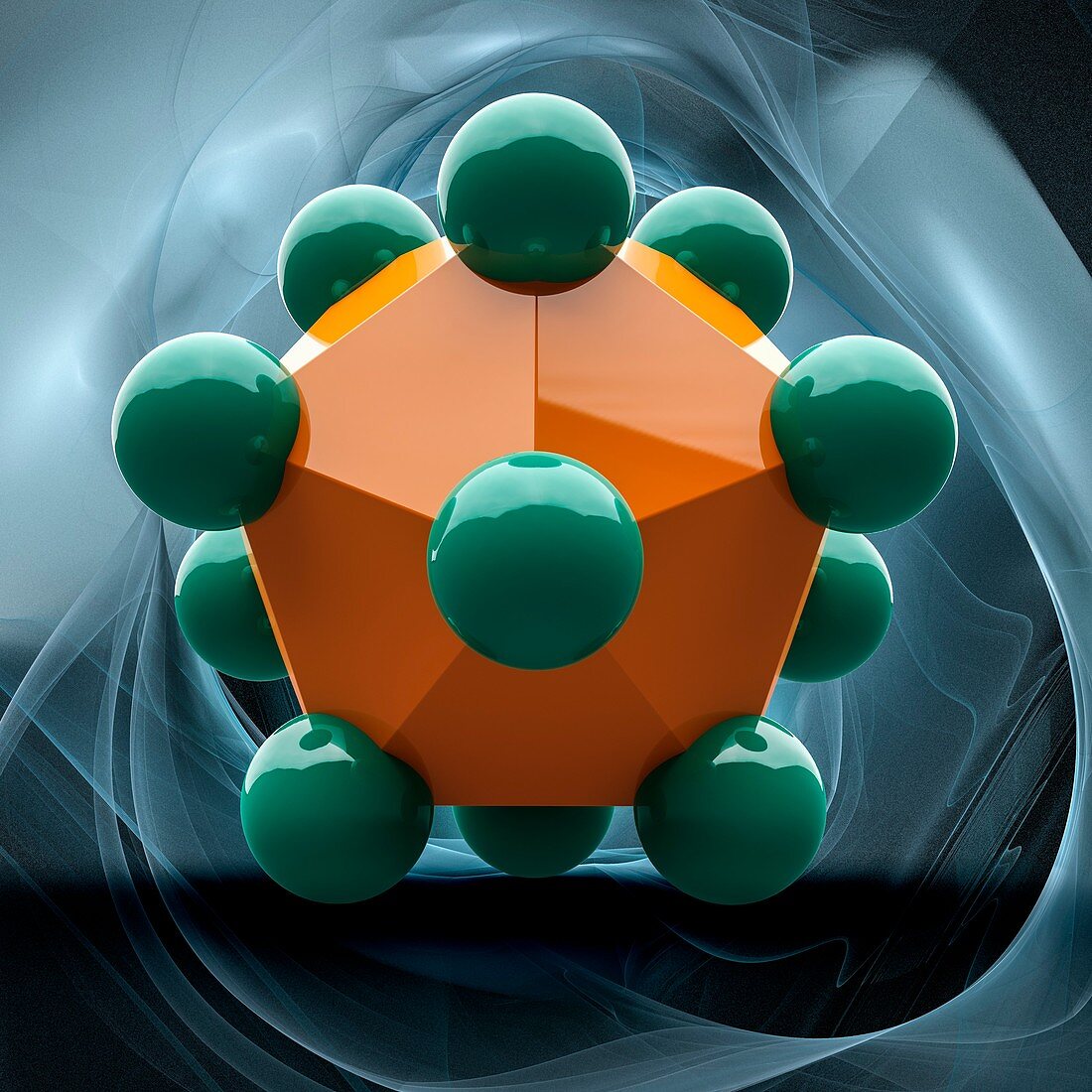 Virus capsid model, illustration