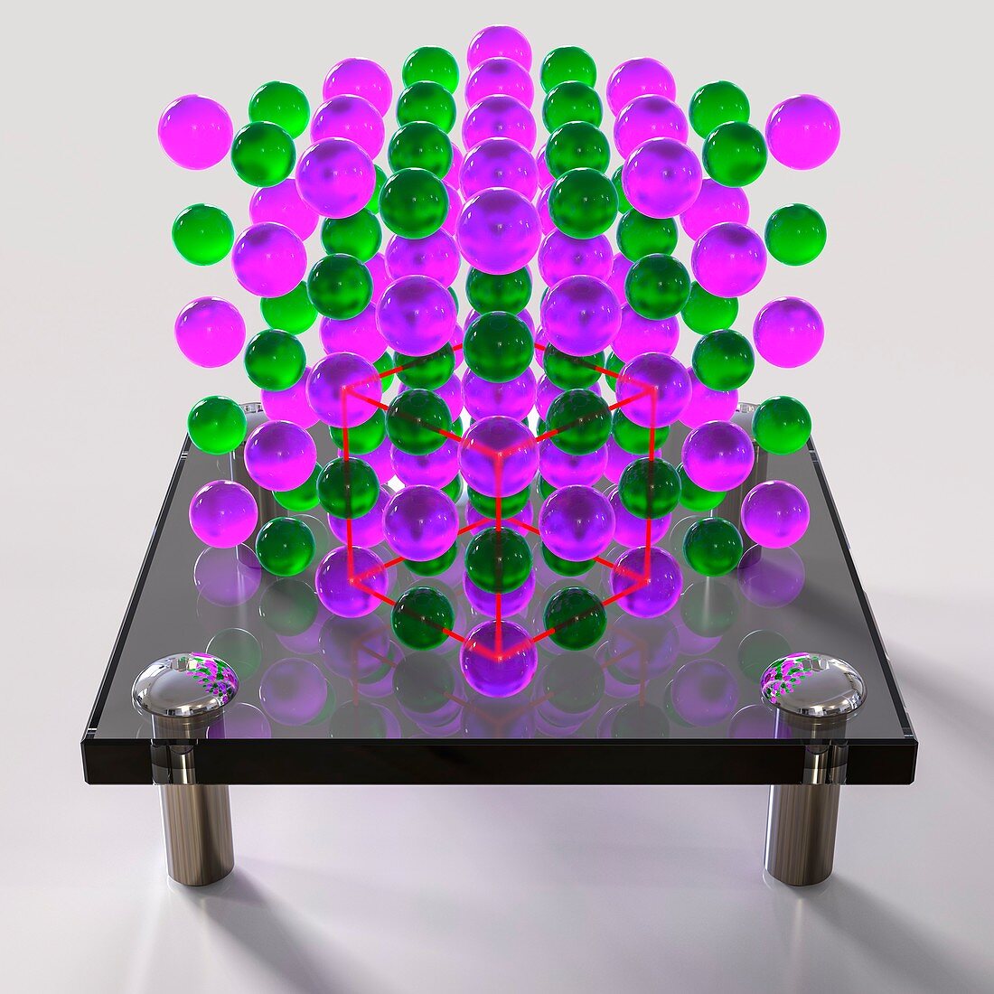 Sodium chloride crystal, illustration