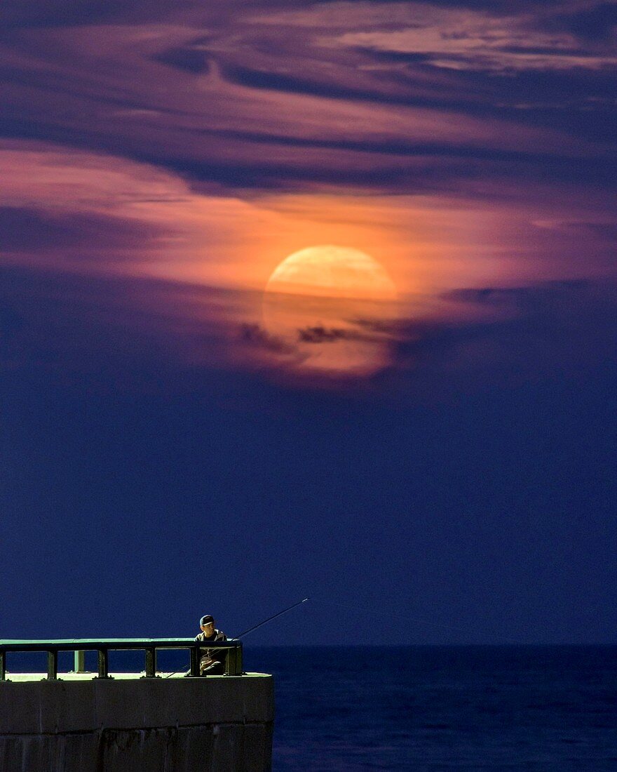 Fishing under full moon