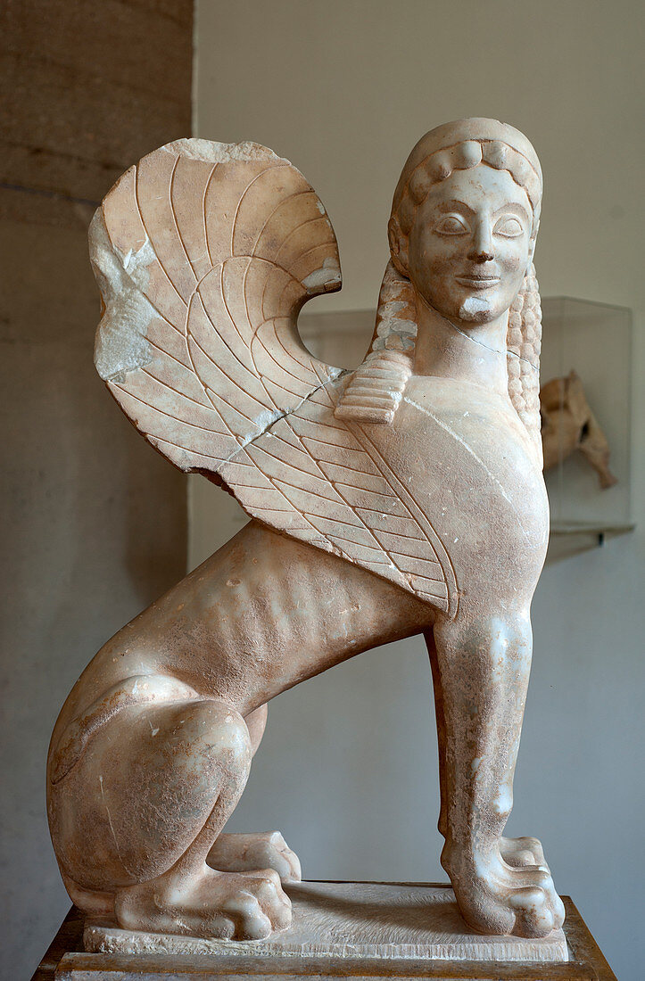Winged sphinx statue
