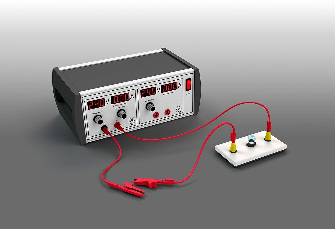 Power supply and electrical circuit, illustration