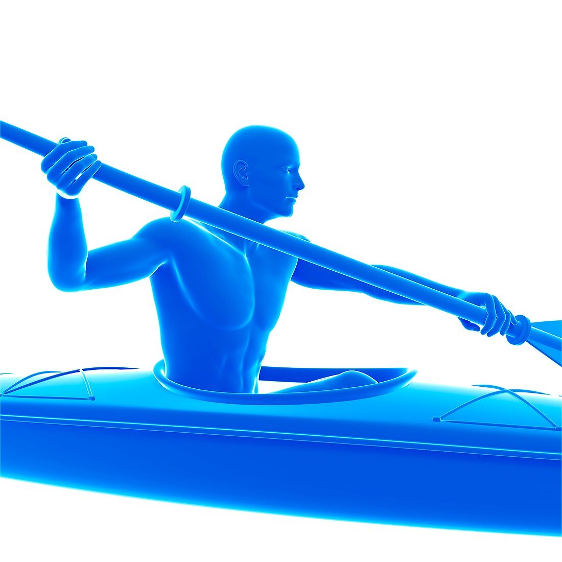 Person canoeing, illustration