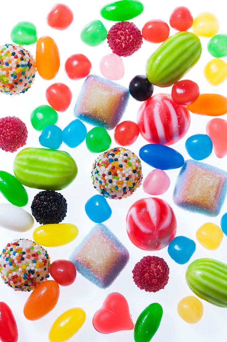 Brightly coloured sweets