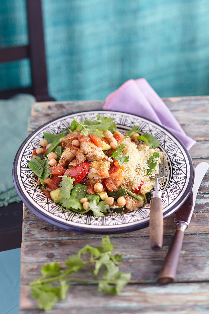 Oriental chicken and vegetable couscous