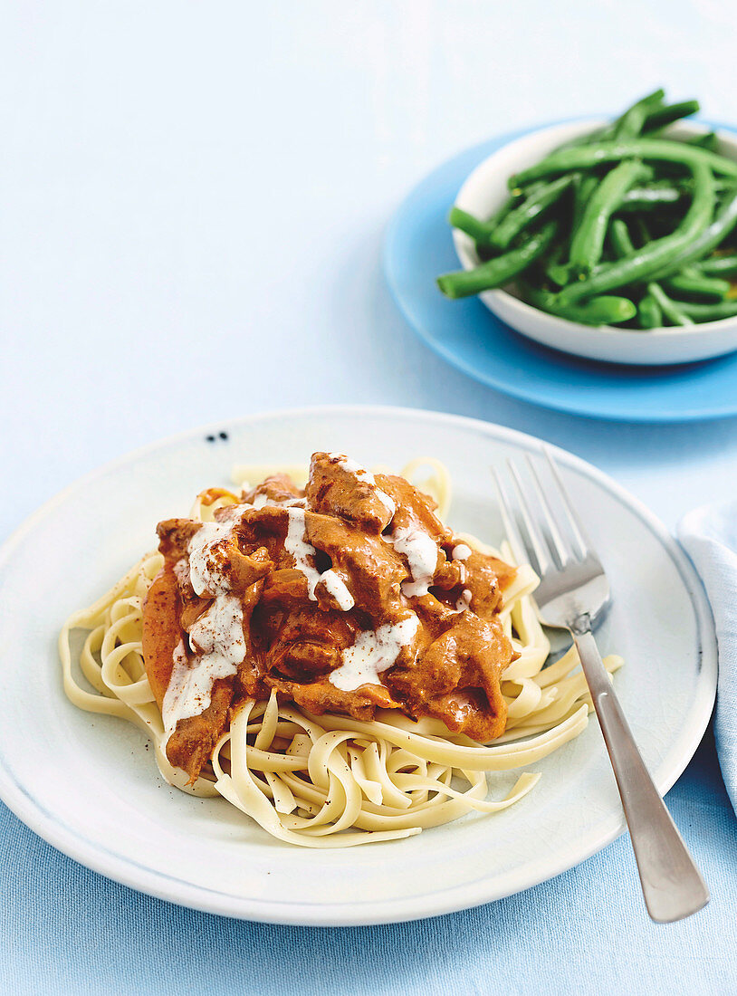 Quick beef stroganoff