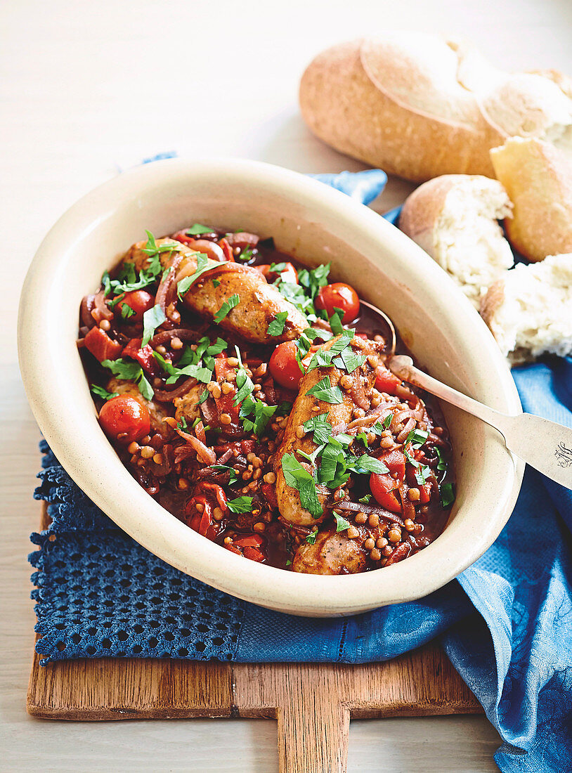 Lentil and Sausage Casserole