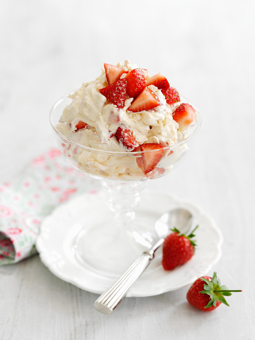 Eton Mess with strawberry