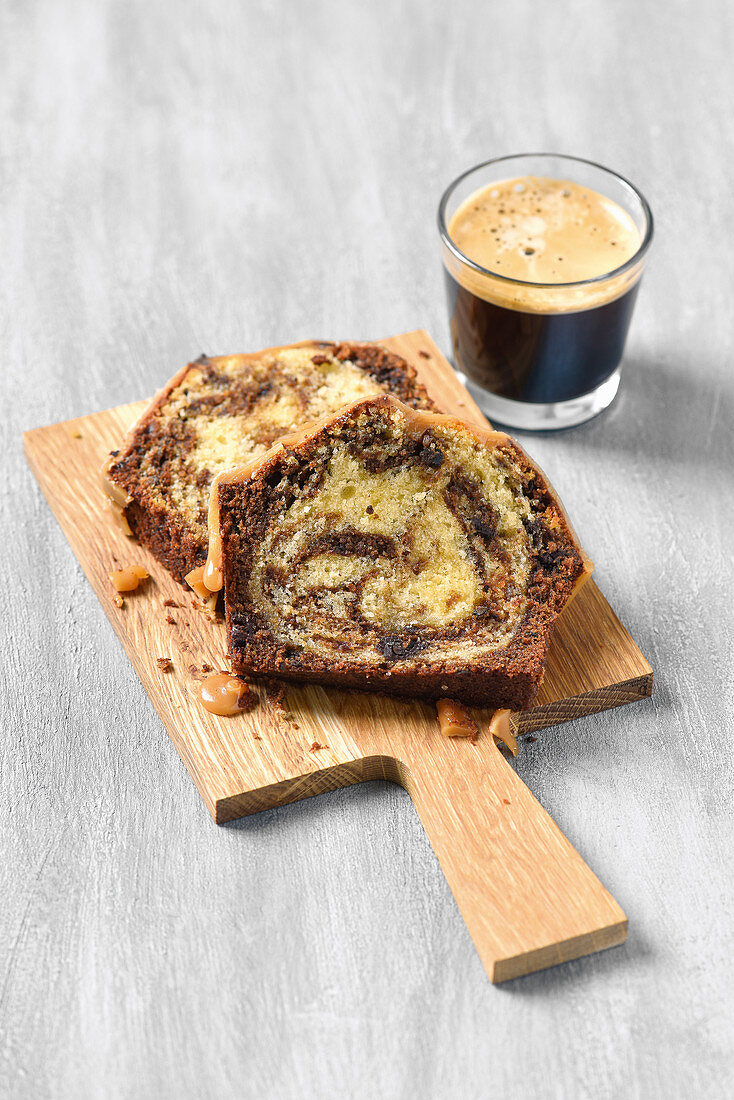 Espresso and caramel cake