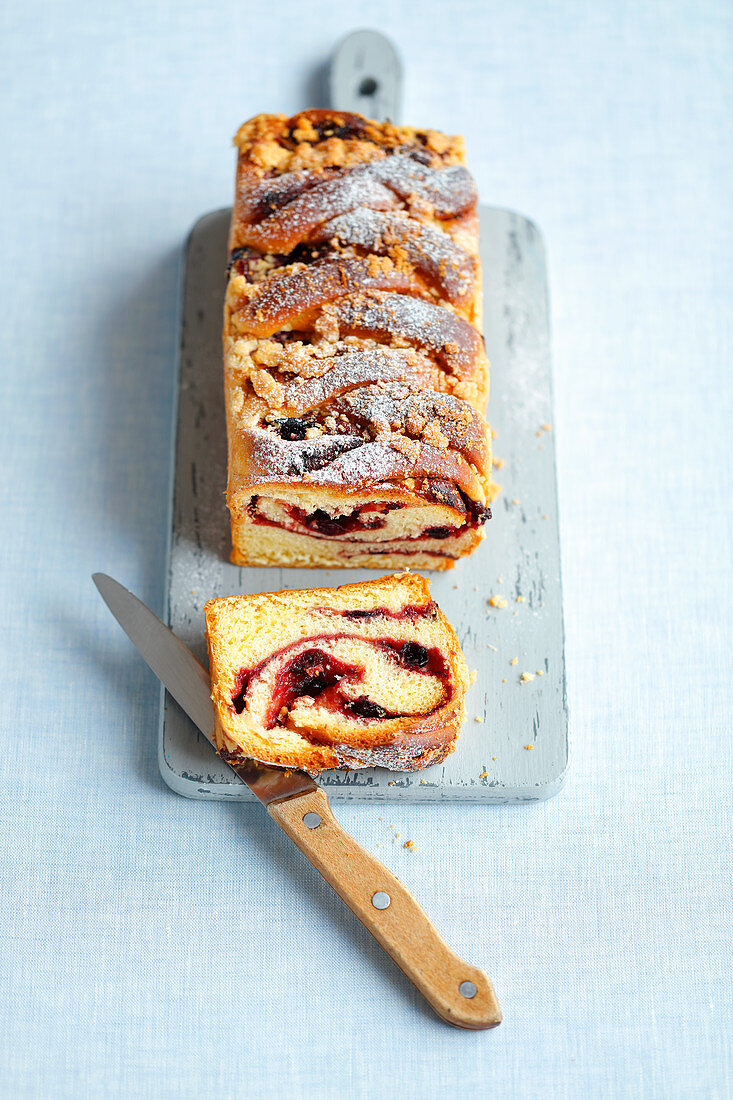 Cake with fruit jam