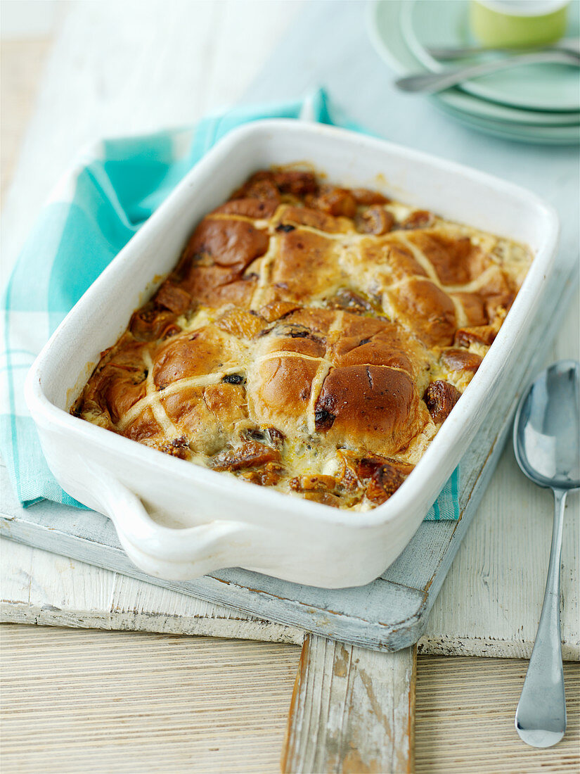 Hot Cross Bun Pudding