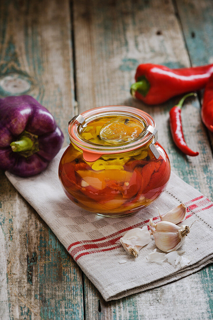 Marinated bell peppers
