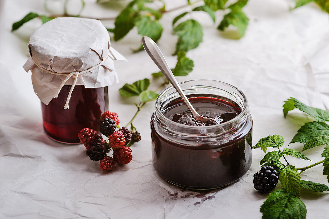 Blackberry jam and blackberry jelly